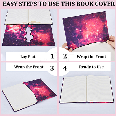 3Pcs Elastic Fabric Book Covers AJEW-CP0007-41B-1