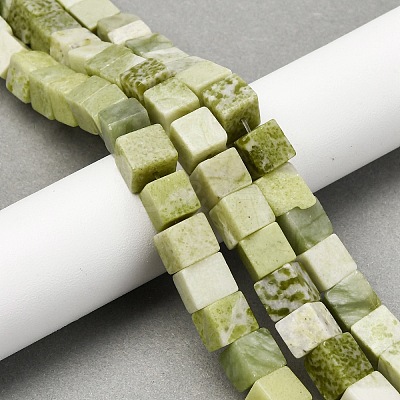 Natural Jade Beads Strands G-B155-C06-8x8mm-1