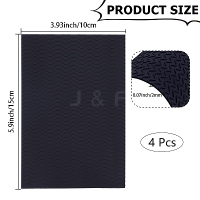 4Pcs Rectangle Rubber Anti Skid Rubber Shoes Bottom AJEW-CP0010-38-1