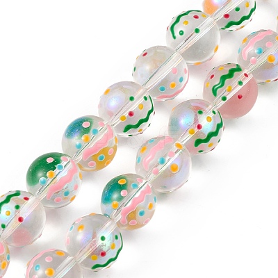 Transparent Glass Beads Strands LAMP-F029-01H-1