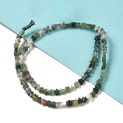Natural Moss Agate Beads Strands G-G085-B17-01-1