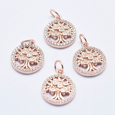 Brass Micro Pave Cubic Zirconia Charms RB-I078-68RG-NR-1