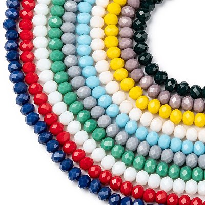Opaque Solid Color Glass Beads Strands EGLA-X0007-01D-4mm-1