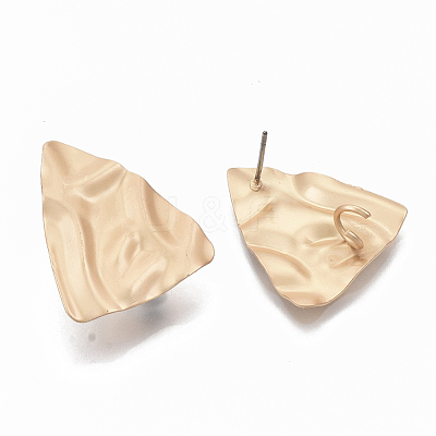 Eco-Friendly Iron Stud Earring Findings IFIN-T015-046G-NR-1