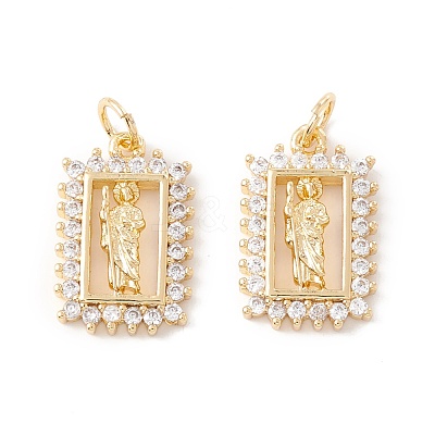 Rack Plating Brass Micro Pave Cubic Zirconia Pendants ZIRC-I057-03G-1
