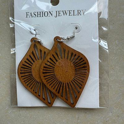 Alloy Wood Dangle Earrings FS-WG0BF85-10-1