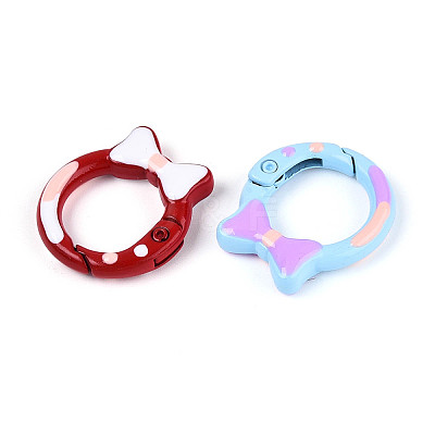 Spray Painted Alloy Spring Gate Rings PALLOY-T092-77-1