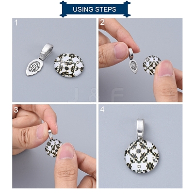 Tibetan Style Alloy Glue-on Flat Pad Bails X-LF10728Y-NF-1