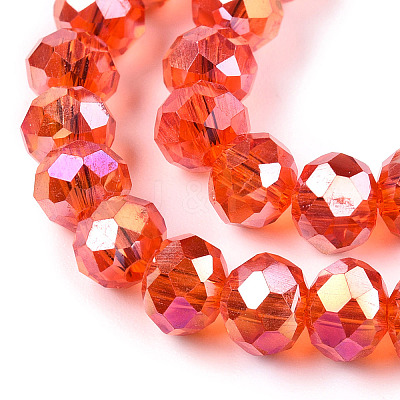 Electroplate Glass Beads Strands EGLA-A034-T6mm-B22-A-1