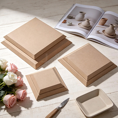 6Pcs MDF Pottery Clay Base Plate DIY-WH0061-060-1
