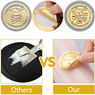 34 Sheets Self Adhesive Gold Foil Embossed Stickers DIY-WH0509-057-1