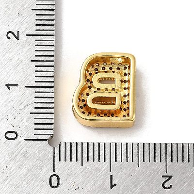 Brass Micro Pave Clear Cubic Zirconia Charms ZIRC-C009-01G-B-1
