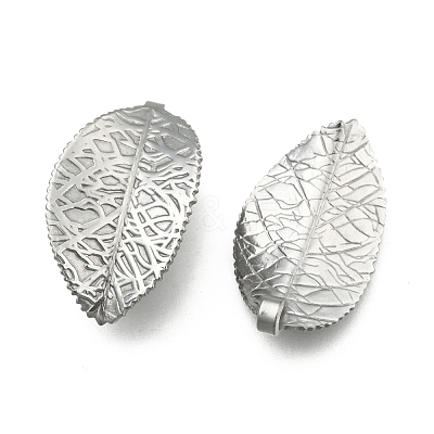 Tarnish Resistant 304 Stainless Steel Leaf Pendants STAS-S040-07P-1