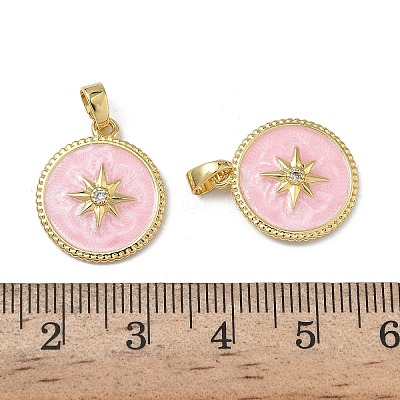 Brass Micro Pave Clear Cubic Zirconia Pendants KK-F924-03G-01-1