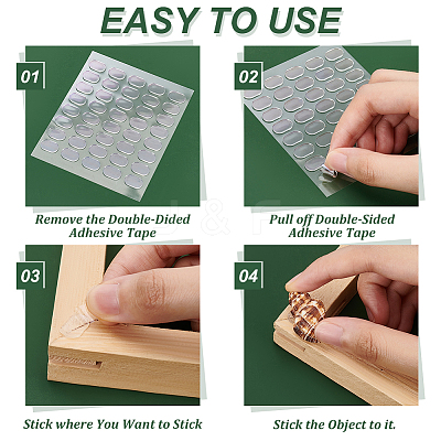 60Pcs Transparent Acrylic Double-sided Adhesive Stickers FIND-WH0139-98A-1