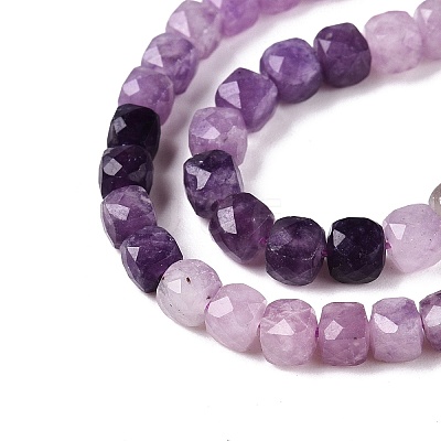 Gradient Color Natural Lepidolite Beads Strands G-N342-138B-1