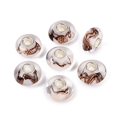 Handmade Lampwork & Brass Core European Beads LAMP-N044-12S-01-1