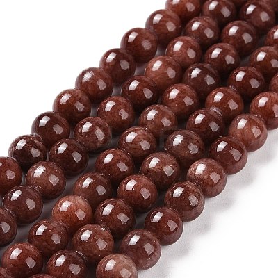 Natural Mashan Jade Round Beads Strands G-D263-8mm-XS05-1
