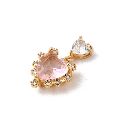 Brass Glass Charms KK-P340-02G-02-1