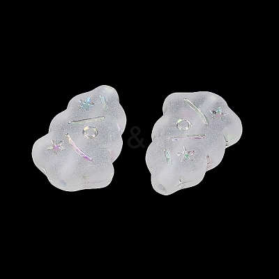 Frosted Transparent Acrylic Beads X1-OACR-P029-04B-01-1