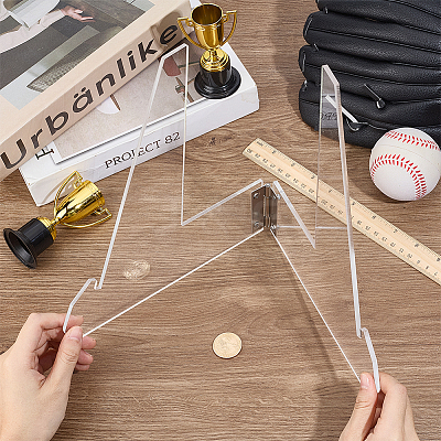 Folding Acrylic Display Stands for Champion Belts AJEW-BC0010-89-1