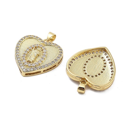 Brass Micro Pave Cubic Zirconia Pendants KK-Q006-22G-02-1