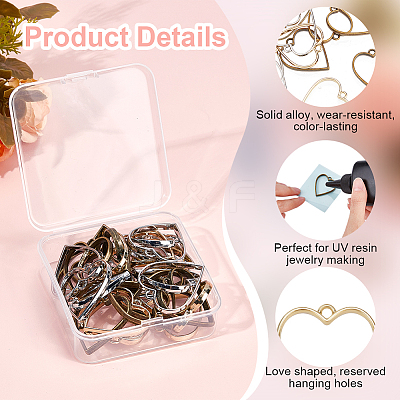 Rack Plating Alloy Open Back Bezel Pendants PALLOY-OC0001-12-1