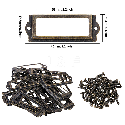 Iron Label Frame LS-IFIN-WH0065-48D-AB-1
