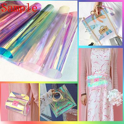 Clear Glitter PVC Vinyl Fabrics DIY-WH0100-B-04-1