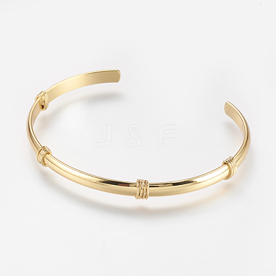 Brass Cuff Bangles X-BJEW-K153-02E-1