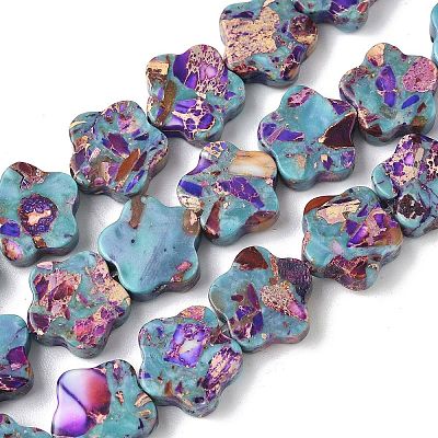 Dyed Synthetic Imperial Jasper Beads Strands G-D337-14mm-B02-1