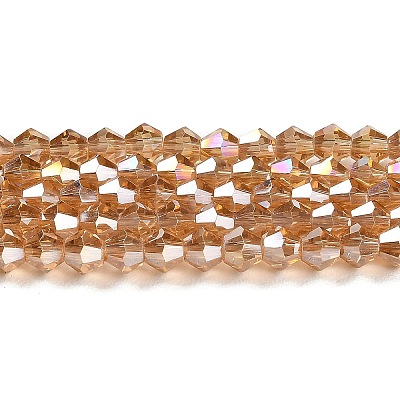 Transparent Electroplate Glass Beads Strands GLAA-F029-2mm-A18-1
