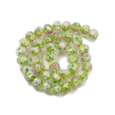 Handmade Foil Lampwork Beads Strands FOIL-S136-001H-1