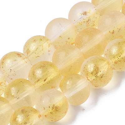 Frosted Spray Painted Glass Beads Strands GLAA-N035-03D-C08-1