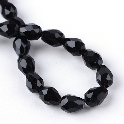Transparent Glass Bead Strands GLAA-R024-6x8mm-12-1