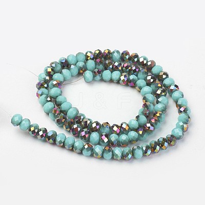 Electroplate Opaque Glass Beads Strands EGLA-A034-P8mm-R17-1