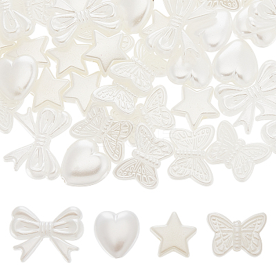 80G 4 Style ABS Plastic Imitation Pearl Beads KY-SC0001-69-1