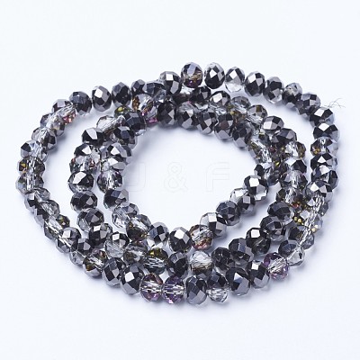 Electroplate Transparent Glass Beads Strands EGLA-A034-T6mm-Z05-1