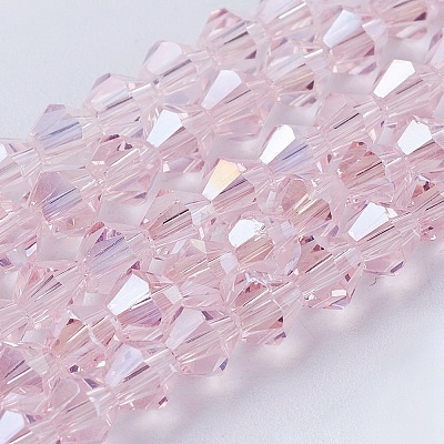 Transparent Electroplate Glass Beads Strands GLAA-F029-3mm-A26-1