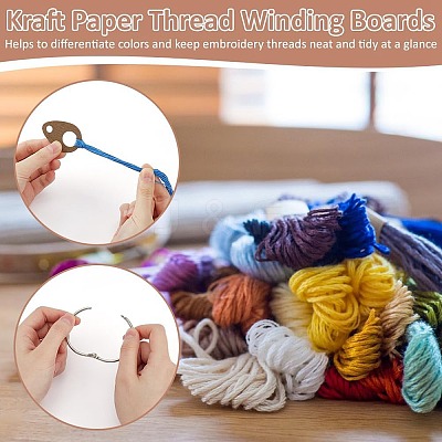 100Pcs Wood Floss Bobbin DIY-BC0013-82B-1