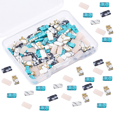 5 Colors Synthetic Turquoise Cabochons MRMJ-OC0002-13-1