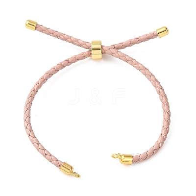 Adjustable Round Braided Microfiber Leather Cord Bracelet Making KK-CBAC260-01G-1