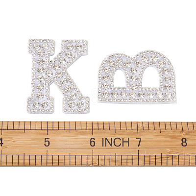 Alphabet Resin Rhinestone Patches DIY-TAC0005-45A-1
