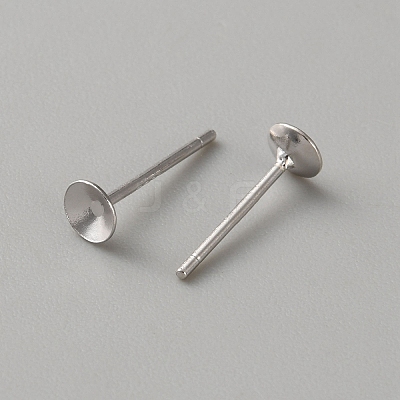 925 Sterling Silver Stud Earring Settings STER-WH0007-09C-P-1