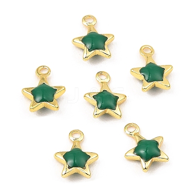 Brass Enamel Charms KK-K337-06G-1