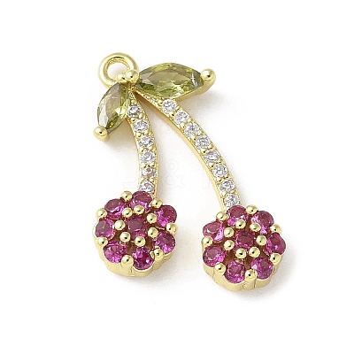 Brass Micro Pave Cubic Zirconia Pendants KK-P290-02E-G-1