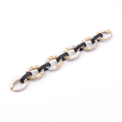Imitation Gemstone Style & Opaque Spray Painted Acrylic Cable Chains AJEW-JB00910-02-1