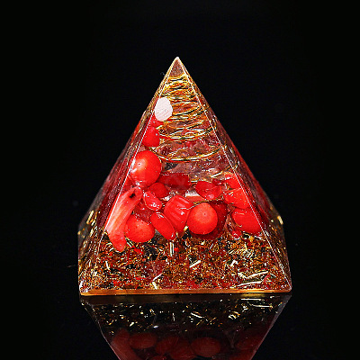 Orgonite Pyramid Resin Display Decorations G-PW0005-05J-1