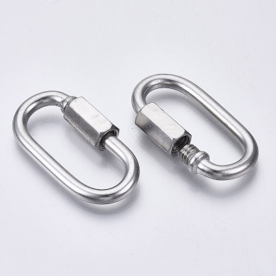 Tarnish Resistant 304 Stainless Steel Screw Carabiner Lock Charms LS-STAS-N087-25B-01-1