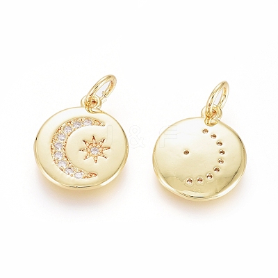 Brass Micro Pave Cubic Zirconia Pendants ZIRC-G166-17G-1